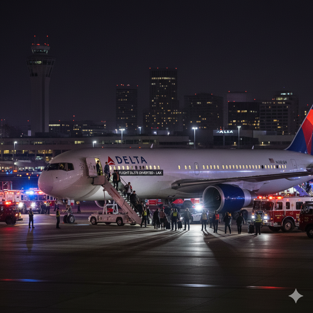 delta flight dl275 diverted lax
